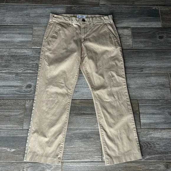 Express Mens Slim Fit Finn Chino Pants Tan Khaki Size 30 30 Casual Office - Picture 1 of 5